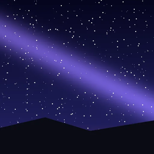 Before: a starry night sky over dark hills